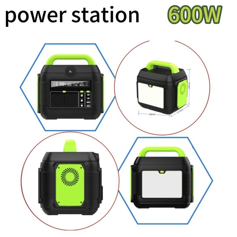 110V/220V สนับสนุนโรงไฟฟ้าพกพาที่มีผลิต 600W/1500W และผลิต DC 12-13V 10A