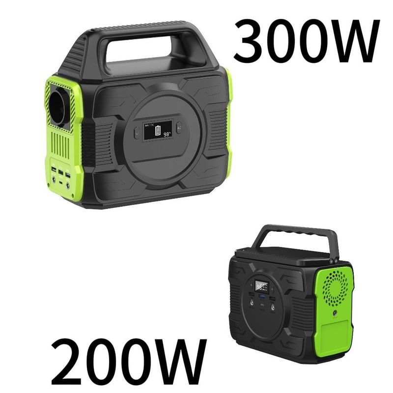 300W / 200W AC / DC เบ็คเกป พลังงานที่เก็บไว้ในกลางแจ้ง แคมป์ สถานที่พลังงานพกพาที่มีไฟ LED 7W