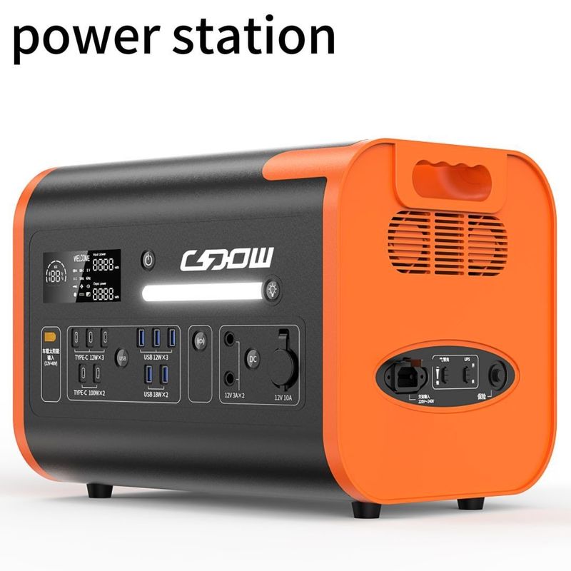สถานีไฟฟ้าพกพาสําหรับบ้านและแคมป์กลางแจ้ง 2200W 1500W เครื่องผลิตแผ่นแสงอาทิตย์