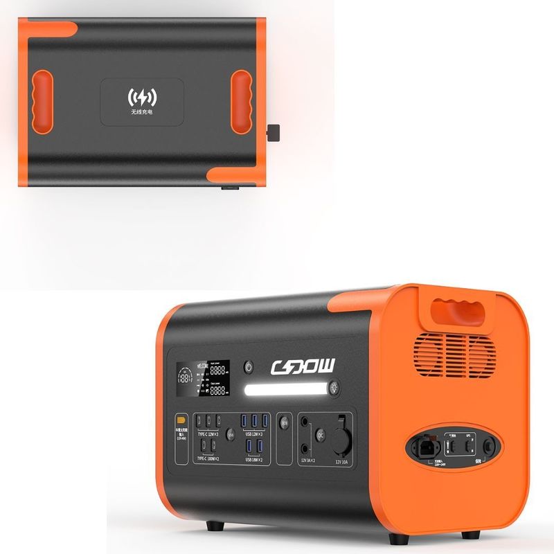 27 กิโลกรัม แพคเกจ น้ําหนักรวม 220V±5% AC Output 40ah สถานที่ไฟฟ้าเคลื่อนที่ที่มี Inverter และ LiFePO4