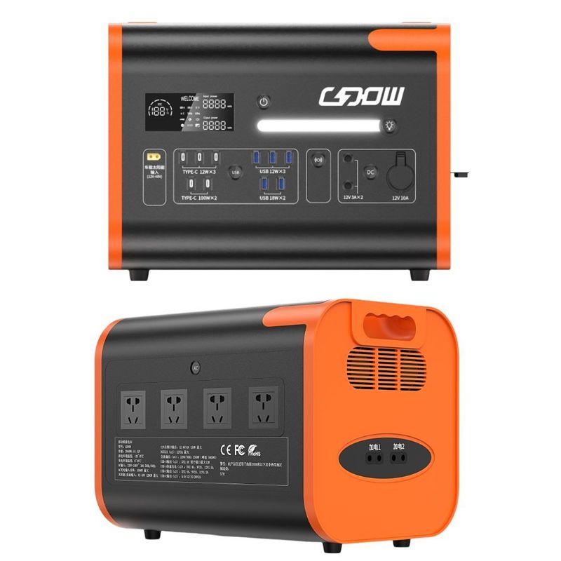 ส้ม สีดํา 2200W/2048wh AC สะอาด Sine Wave โซลาร์เจนเนอเรเตอร์ สถานที่พลังงานสําหรับการตั้งแคมป์