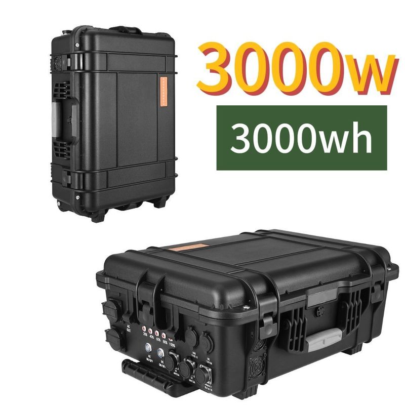 สถานไฟฟ้าพลังแสงอาทิตย์พกพา 3000W สําหรับแคมป์สํารองการทํางาน อุณหภูมิบริเวณ