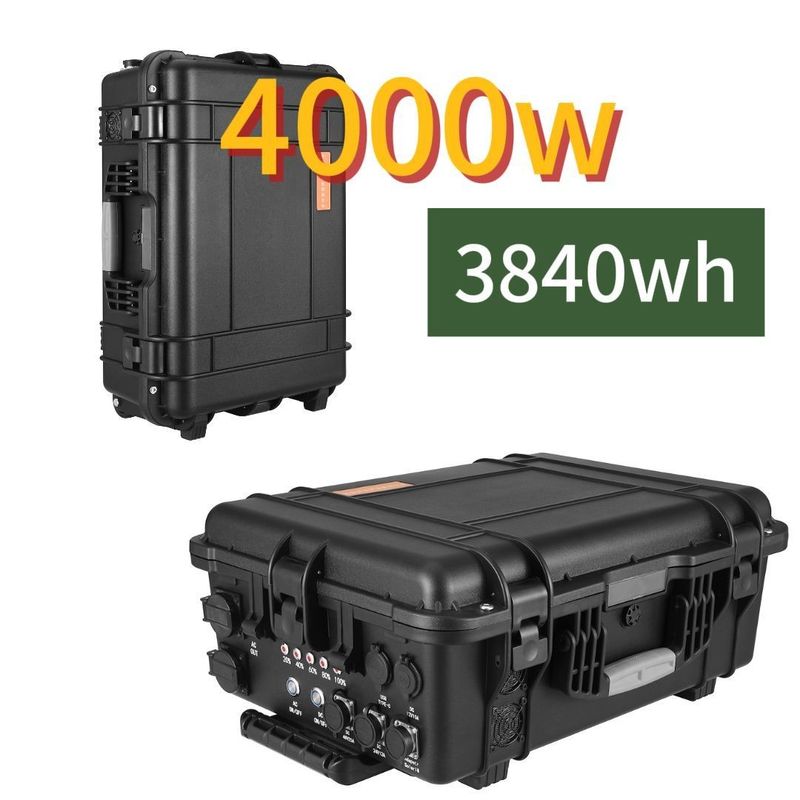 พลังงานออก 4000W สถานไฟฟ้าพลังแสงอาทิตย์พกพา ที่เหมาะสมสําหรับการตั้งแคมป์และพลังงานรอคอย