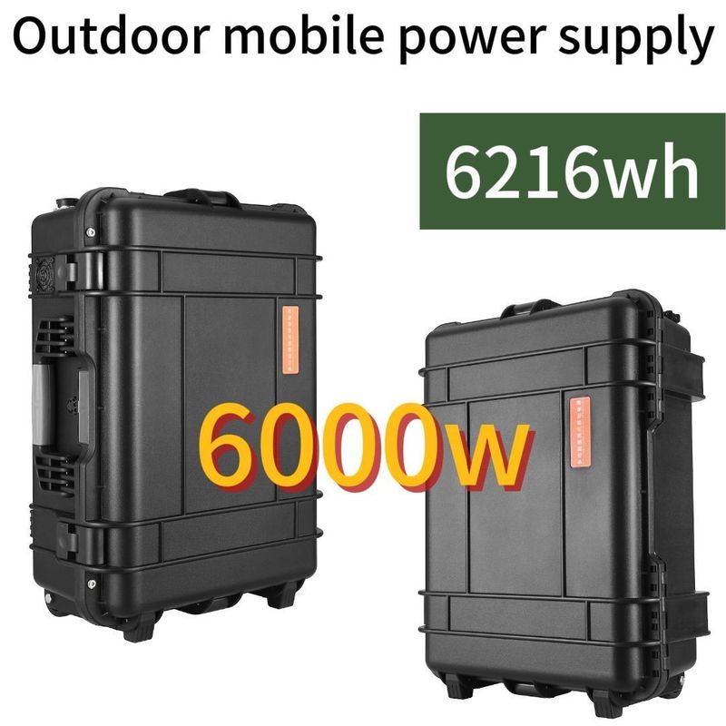 โรงไฟฟ้าพลังงานลมพลังแสงอาทิตย์แบบพกพา 6000W สําหรับการถ่ายทอดสดและกลางแจ้ง