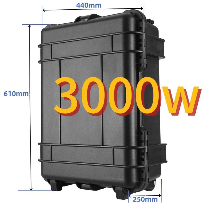 เครื่องผลิตพลังงานแสงอาทิตย์แบบเคลื่อนไหวกลางแจ้งขนาด 3000W พร้อมสถานีพลังงานพกพาฉุกเฉิน