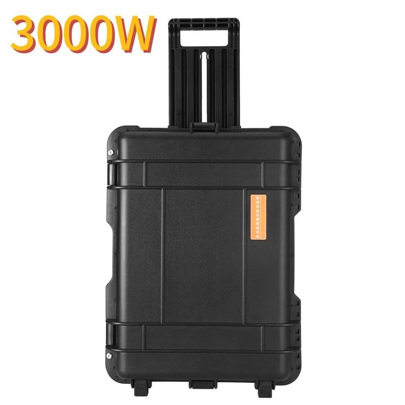 3000W Black Drawbar Box โรงไฟฟ้าพลังงานลมพลังแสงอาทิตย์พกพา 2kw LiFePO4 แบตเตอรี่ลิธีียม