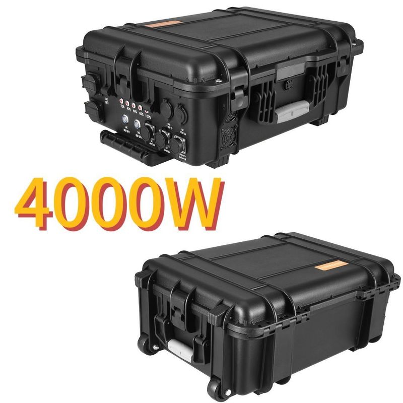 กล่องลากสีดํา การถ่ายภาพ Drone นอก 4000W / 3840wh สถานที่พลังงานพกพา มีพลังงาน