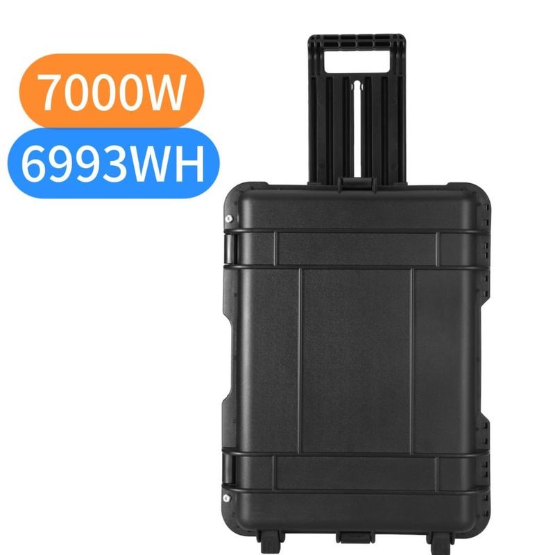 แอนซี อัตราผลิตคลื่นไซน์บริสุทธิ์ 7000W สถานไฟฟ้ากลางแจ้ง LiFePO4 เครื่องผลิตแสงอาทิตย์พกพา