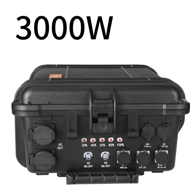 เครื่องกําเนิดพลังงานพกพา 3000W/3000wh สถานไฟฟ้าสําหรับอุปกรณ์ฉุกเฉินไฟฟ้าภายนอก