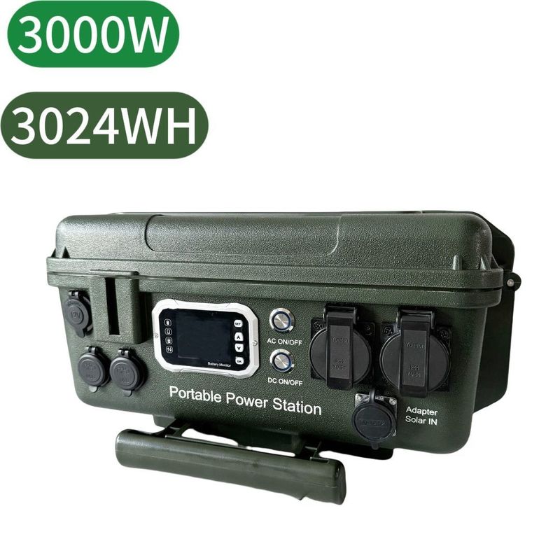 แคมป์กลางแจ้ง สถานที่พลังงานพกพาขนาดใหญ่ที่มี USB-C 45W และ 3000W/3024wh