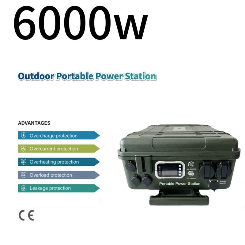 เครื่องผลิตไฟฟ้า 6000W/110V/230V พร้อมแผ่นพลังแสงอาทิตย์ ชาร์จแหล่งพลังงานฉุกเฉินของคุณ
