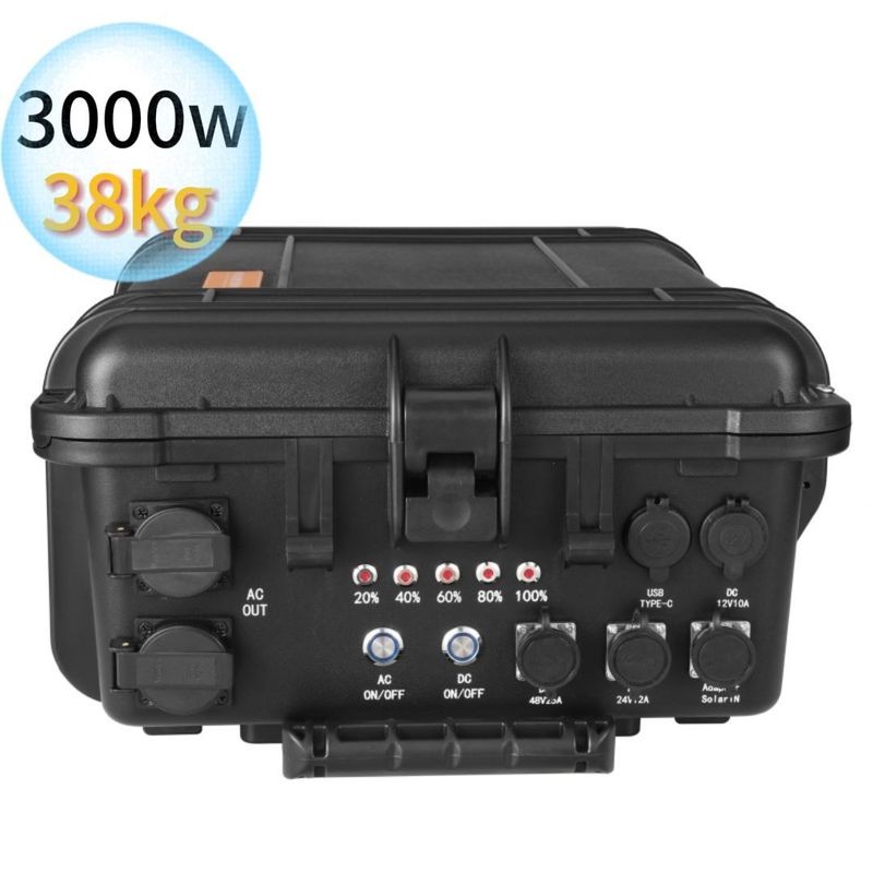 สีดํา สถานไฟฟ้าพกพาขนาดใหญ่ 3kw / 4kw / 5kw / 6kw / 7kw เก็บพลังงานฉุกเฉิน