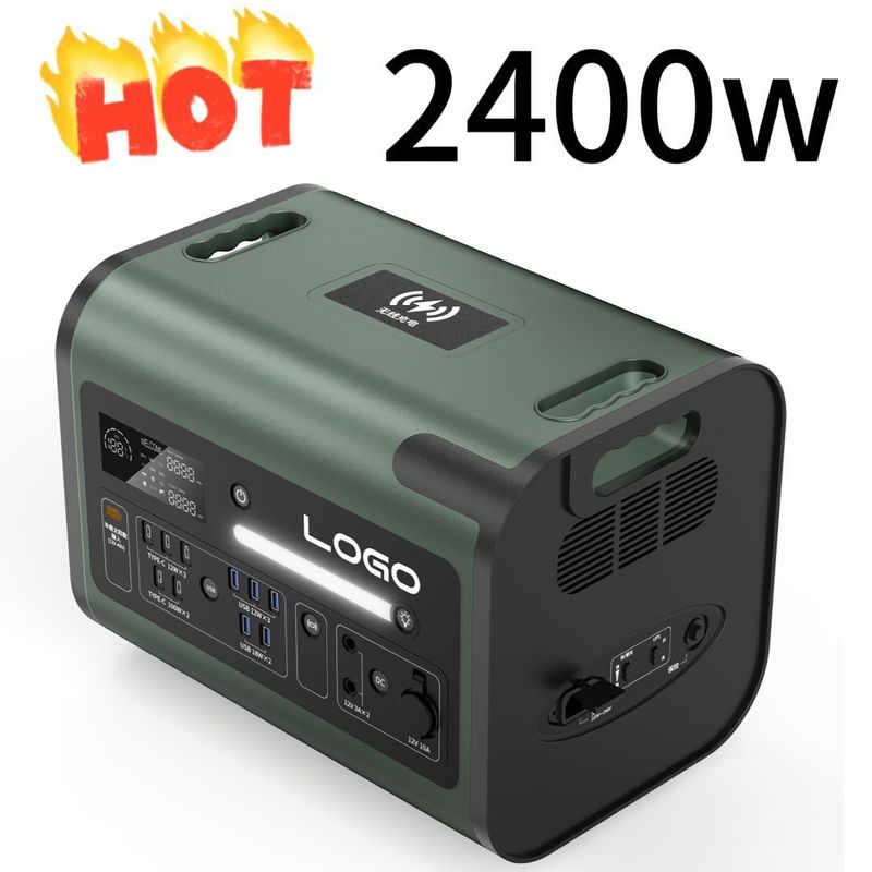สถานที่พลังงานมือถือกลางแจ้งขนาด 2400W ที่สามารถปรับเปลี่ยนแบบ C และใช้เวลาชาร์จ 90 นาที
